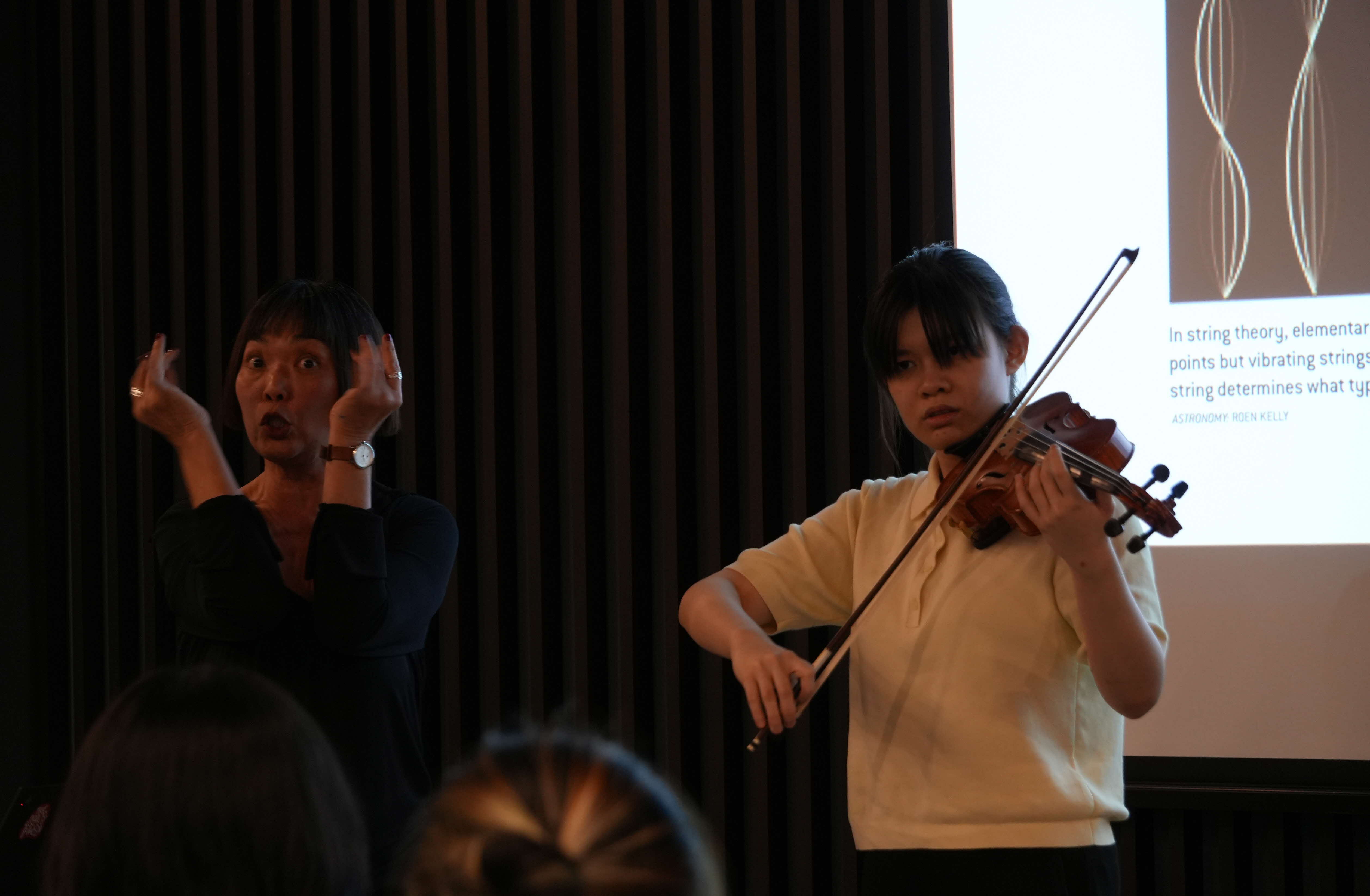 teaser image - Science Cafe Music and String Theory