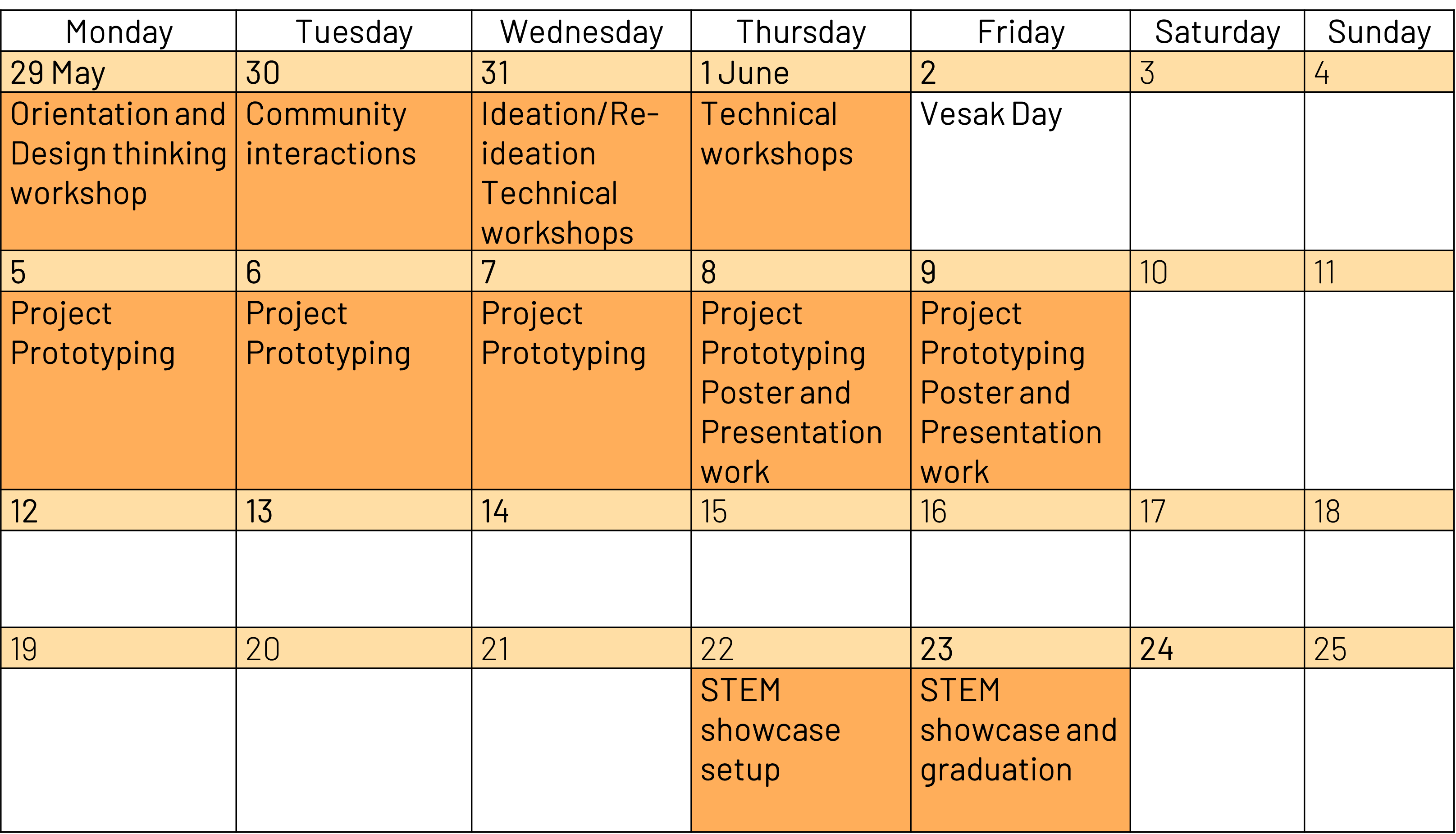 Youth Stem Empowerment schedule Youth Stem Empowerment schedule