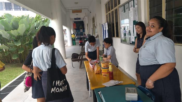 Student selling their products at Hong Kah Secondary