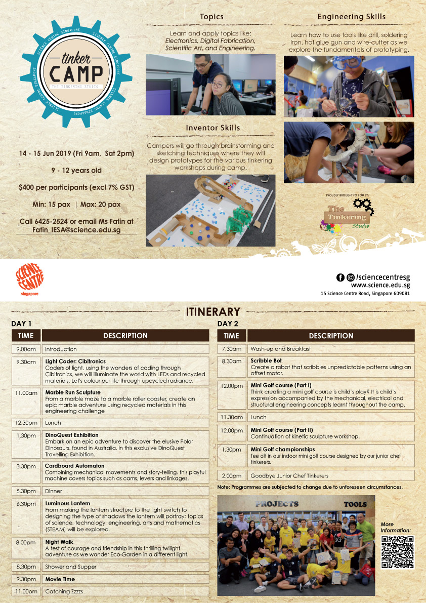 Tinker Camp Itinerary Tinker Camp Itinerary